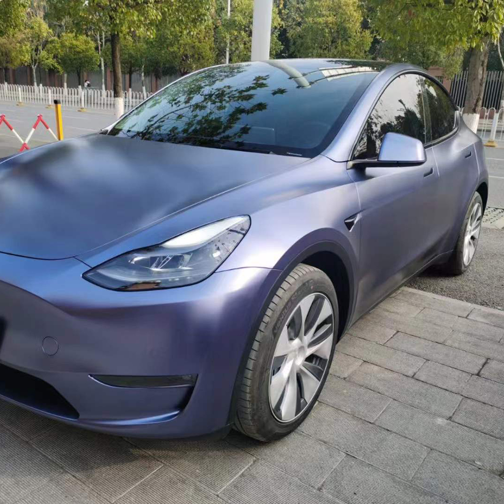 TOPCAR Satin Metallic Midnight Blue Vinyl Wrap Film