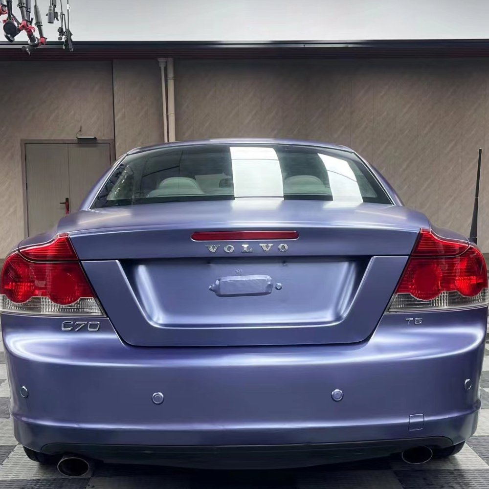 TOPCAR Satin Metallic Midnight Blue Vinyl Wrap Film