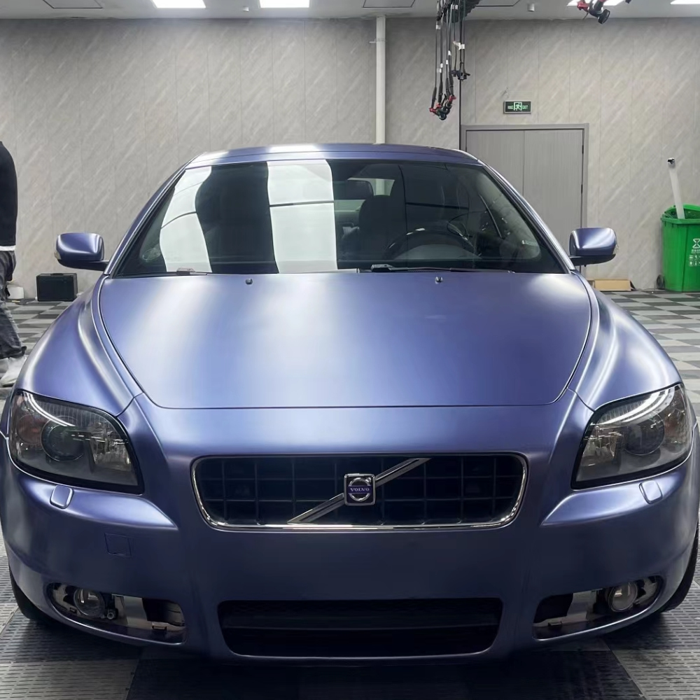 TOPCAR Satin Metallic Midnight Blue Vinyl Wrap Film