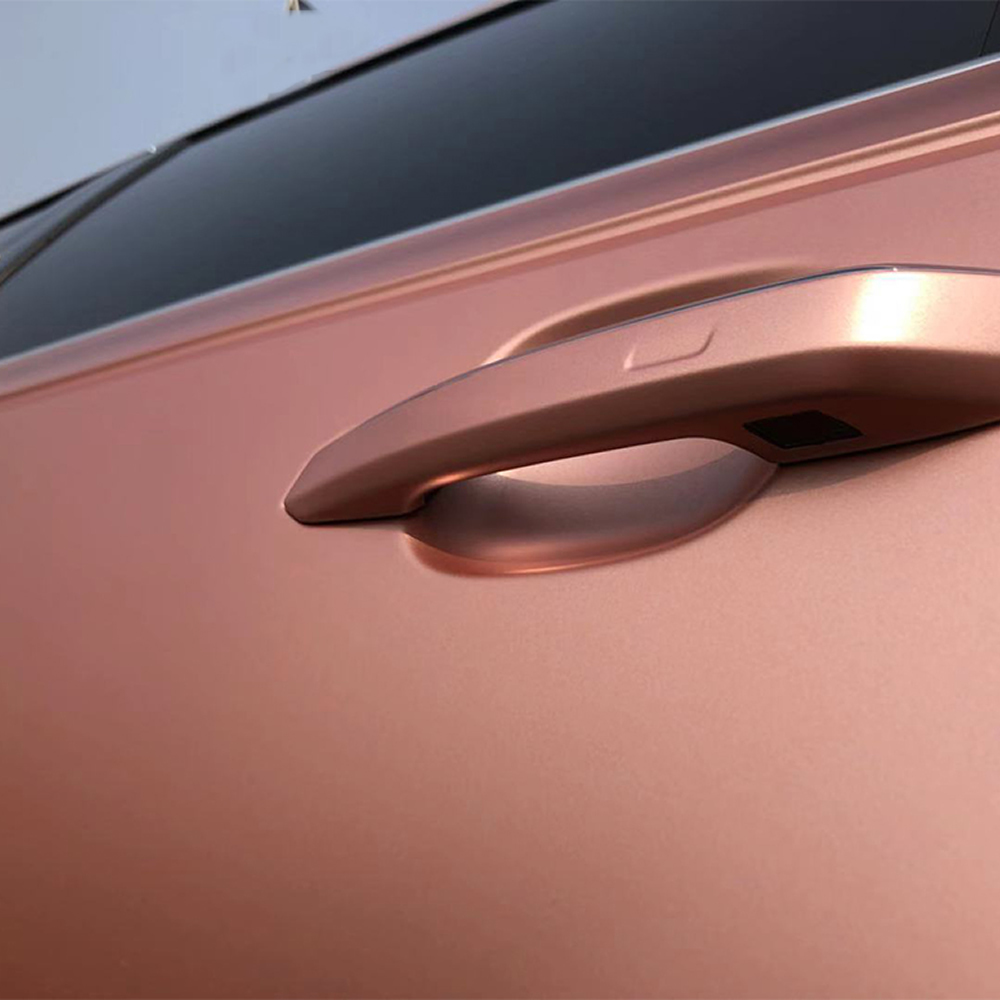 TOPCAR Satin Metallic Rose Gold Vinyl Wrap Film