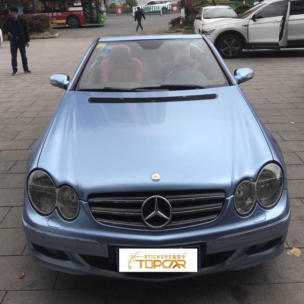 TOPCAR Satin Metallic Mist Blue Vinyl Wrap Film