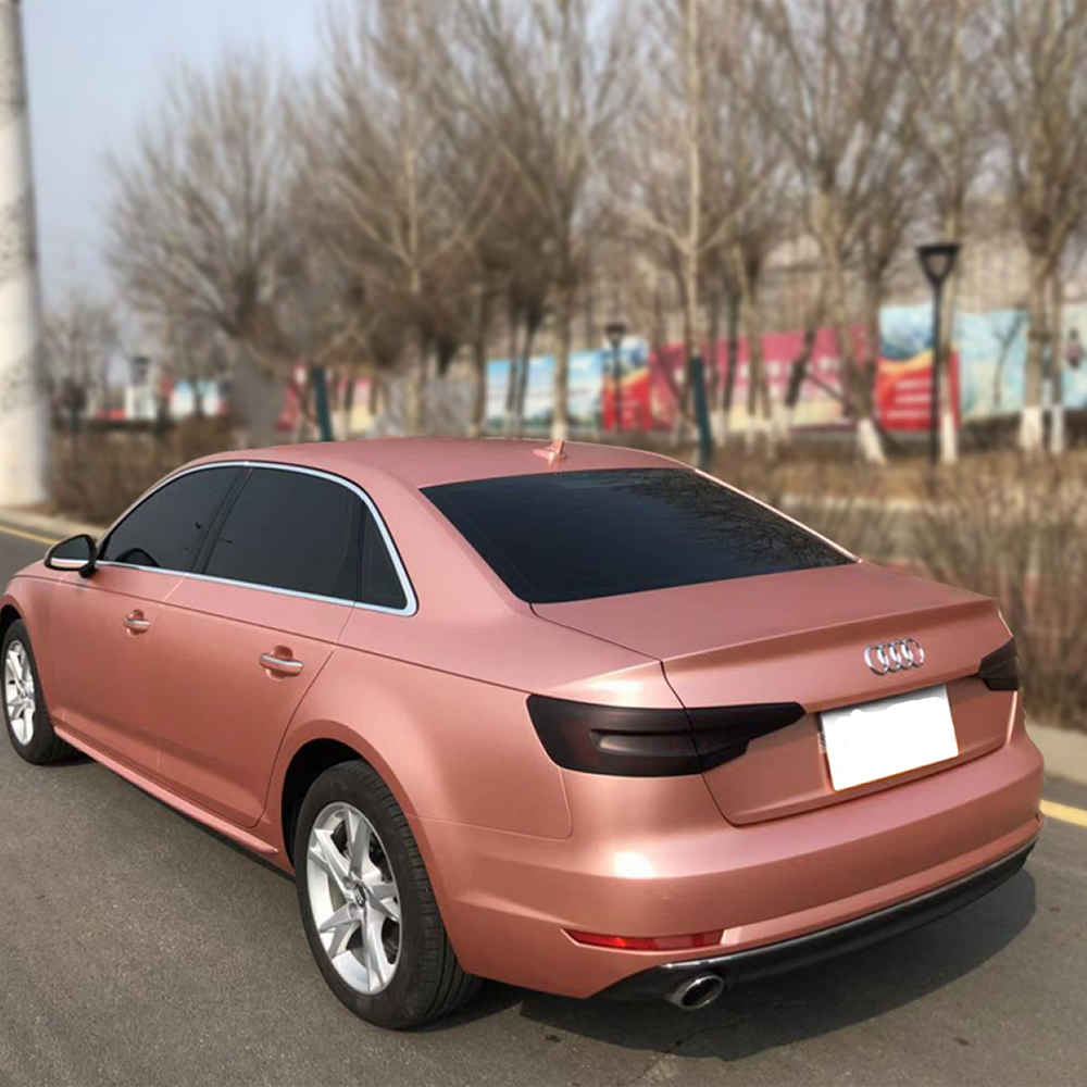 TOPCAR Satin Metallic Rose Gold Vinyl Wrap Film