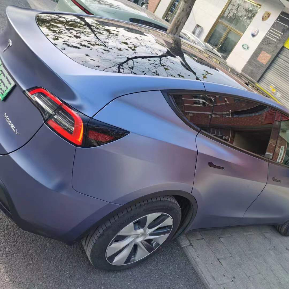 TOPCAR Satin Metallic Midnight Blue Vinyl Wrap Film