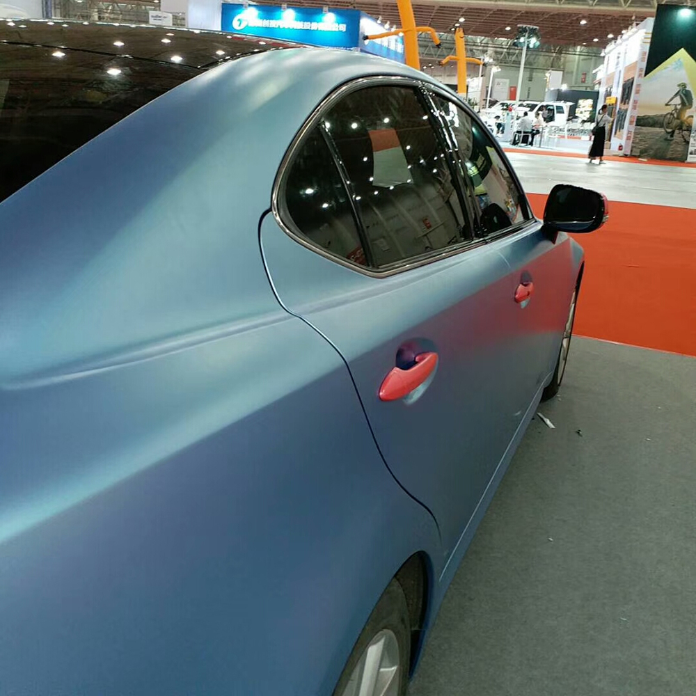 TOPCAR Satin Metallic Mist Blue Vinyl Wrap Film