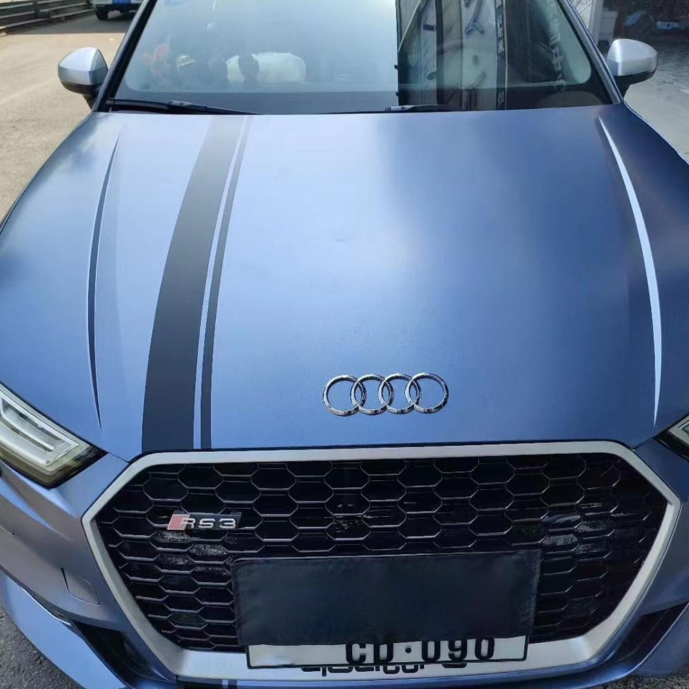 TOPCAR Satin Metallic Midnight Blue Vinyl Wrap Film