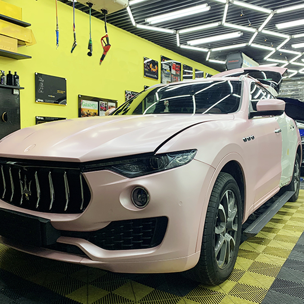 TOPCAR Satin Metallic Sakura Pink Vinyl Wrap Film