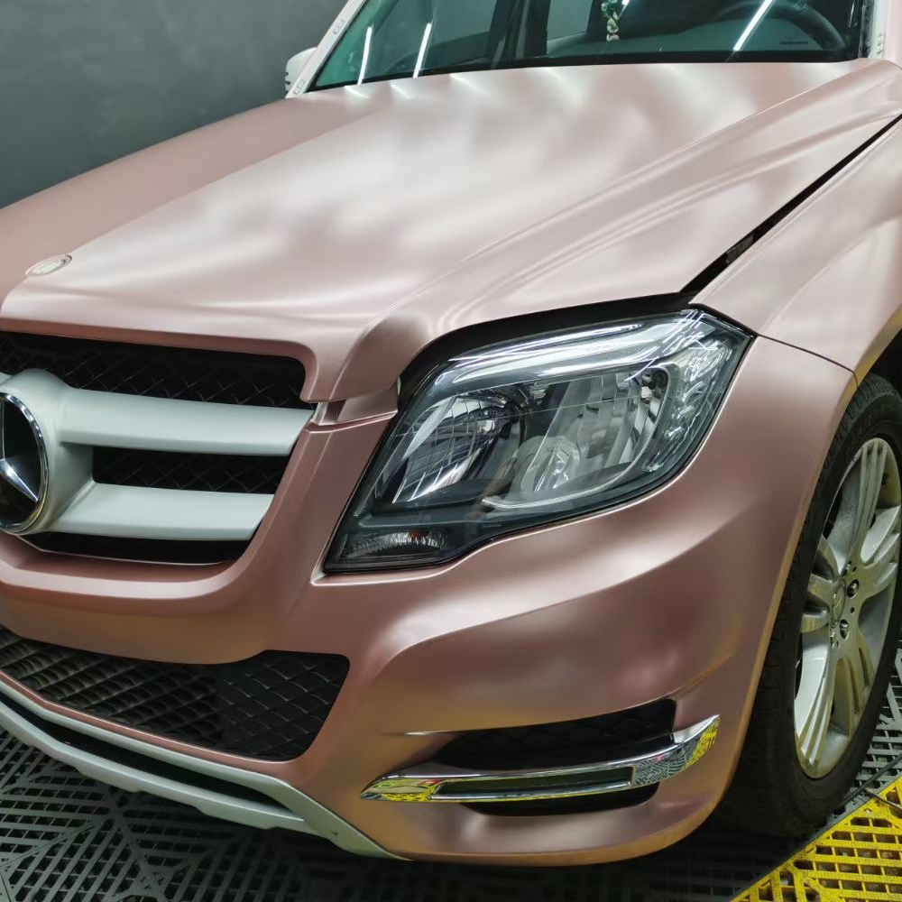 TOPCAR Satin Metallic Rose Gold Vinyl Wrap Film