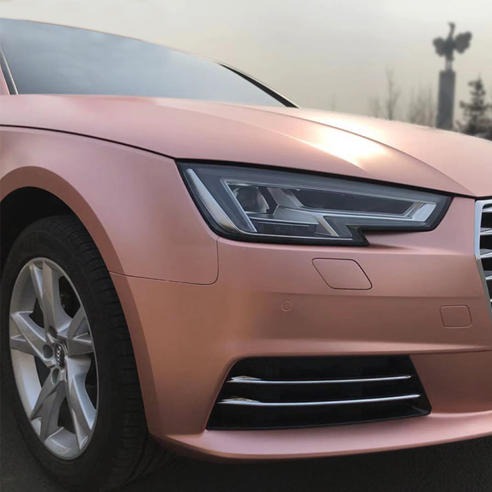 TOPCAR Satin Metallic Rose Gold Vinyl Wrap Film
