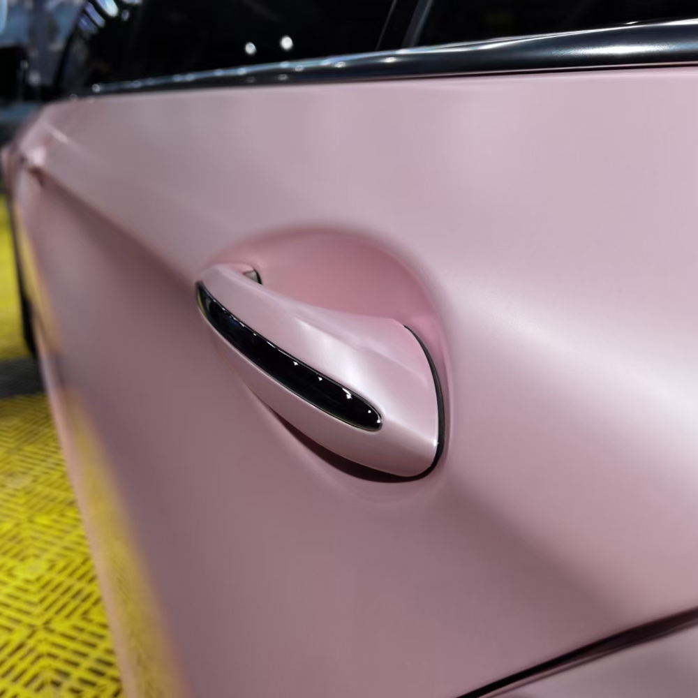 TOPCAR Satin Metallic Sakura Pink Vinyl Wrap Film