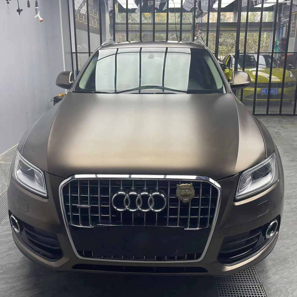 TOPCAR Satin Metallic Golden Brown Vinyl Wrap Film