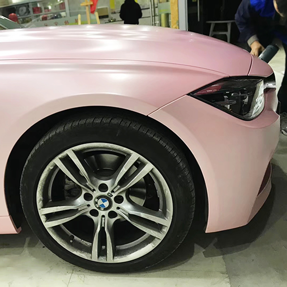 TOPCAR Satin Metallic Sakura Pink Vinyl Wrap Film