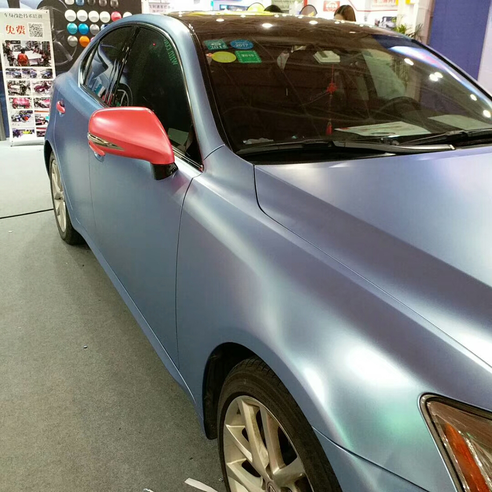 TOPCAR Satin Metallic Mist Blue Vinyl Wrap Film