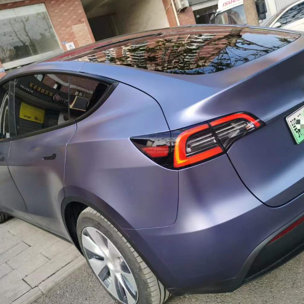 TOPCAR Satin Metallic Midnight Blue Vinyl Wrap Film