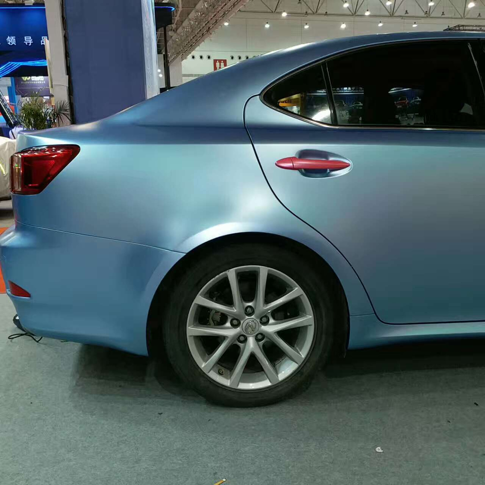 TOPCAR Satin Metallic Mist Blue Vinyl Wrap Film