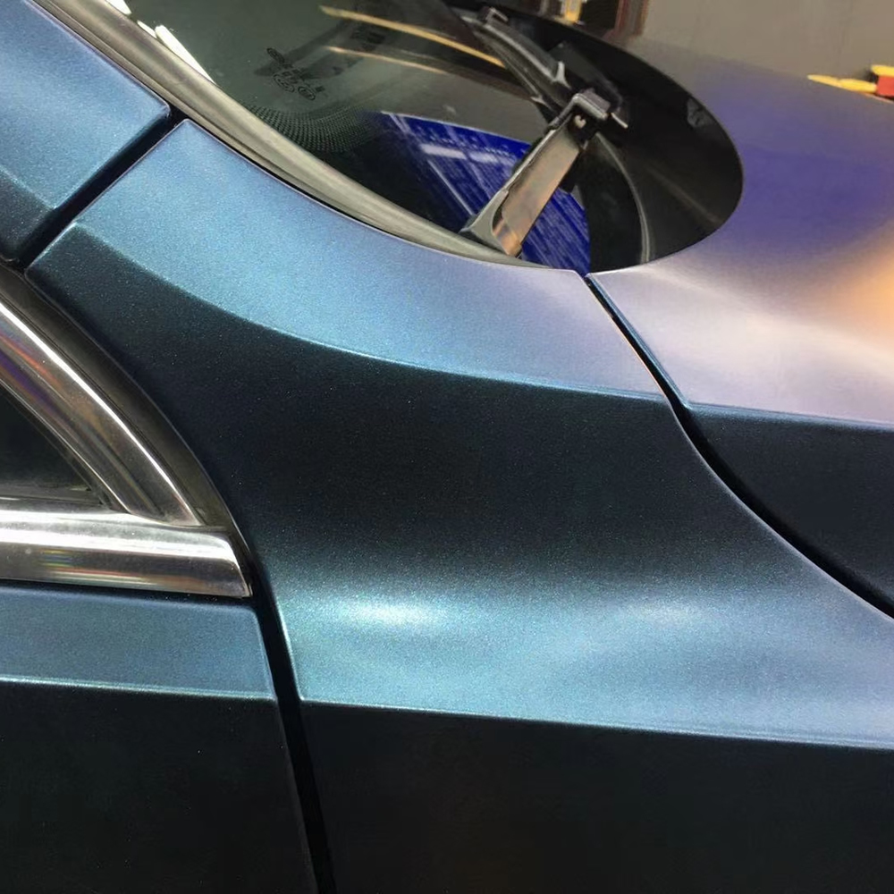 TOPCAR Matte Metallic Midnight Blue Vinyl Wrap Film