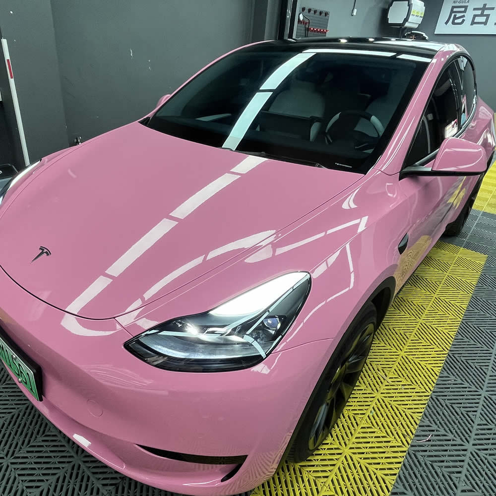 TOPCAR Super Gloss Peach Pink Vinyl Wrap Film