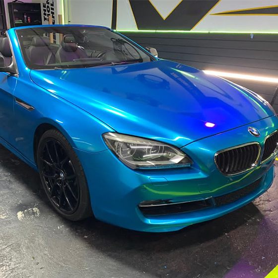 TOPCAR Glossy Metallic Light Blue Vinyl Wrap Film
