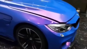 TOPCAR Glossy Chameleon Blue Red Vinyl Wrap Film