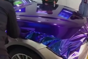 TOPCAR Glossy Chameleon Blue Purple Vinyl Wrap Film
