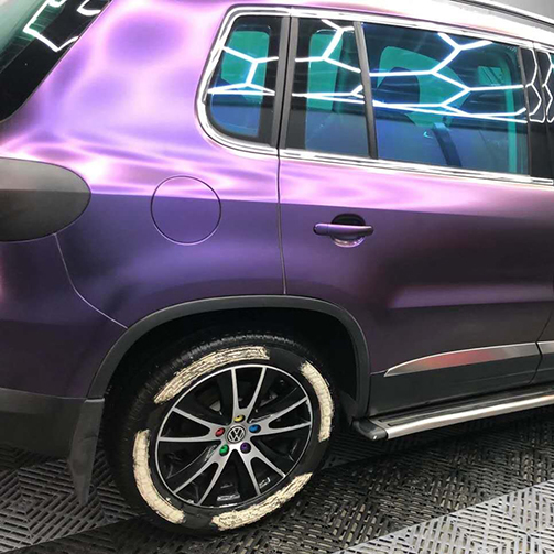 TOPCAR Matte Chameleon Dark Reddish Purple Vinyl Wrap Film