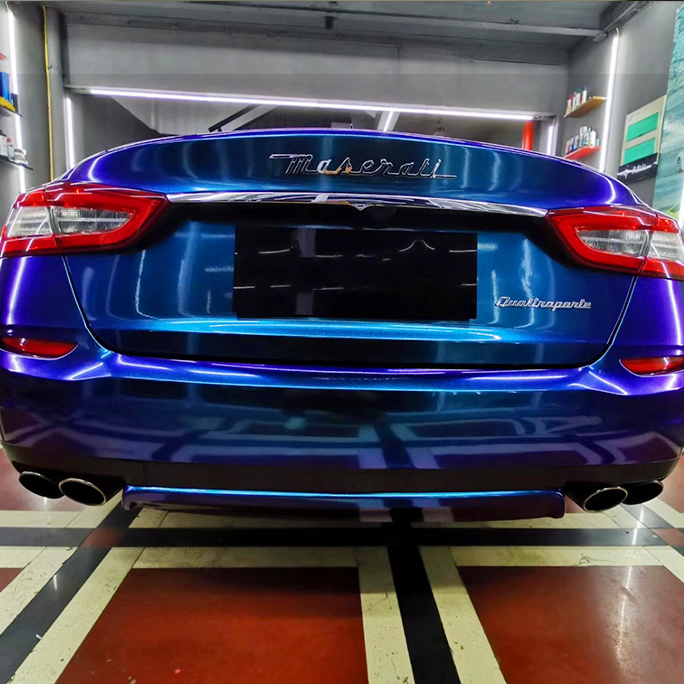 TOPCAR Glossy Chameleon Purple Blue Vinyl Wrap Film