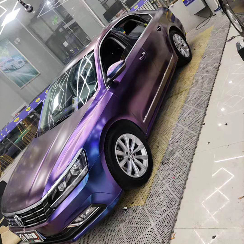 TOPCAR Matte Chameleon Dark Reddish Purple Vinyl Wrap Film