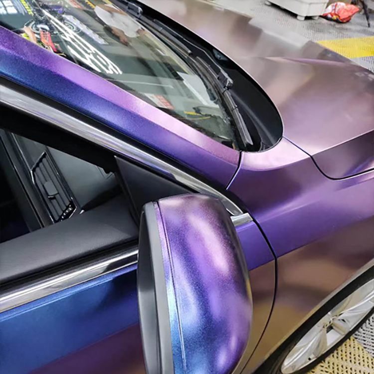 TOPCAR Matte Chameleon Dark Reddish Purple Vinyl Wrap Film