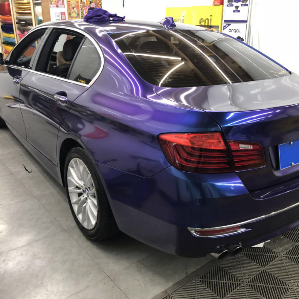 TOPCAR Glossy Chameleon Blue Purple Vinyl Wrap Film