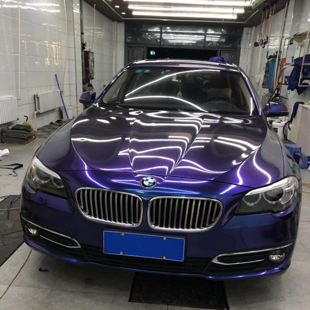 TOPCAR Glossy Chameleon Blue Purple Vinyl Wrap Film