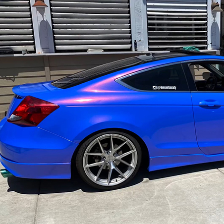 TOPCAR Glossy Chameleon Blue Red Vinyl Wrap Film