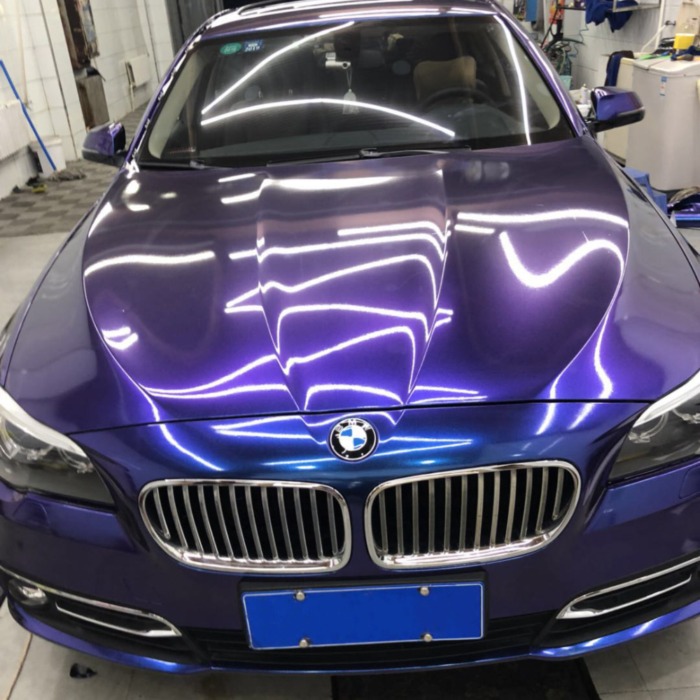 TOPCAR Glossy Chameleon Blue Purple Vinyl Wrap Film