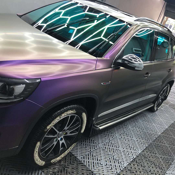 TOPCAR Matte Chameleon Dark Reddish Purple Vinyl Wrap Film