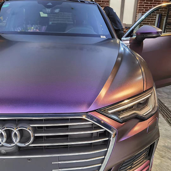 TOPCAR Matte Chameleon Dark Reddish Purple Vinyl Wrap Film