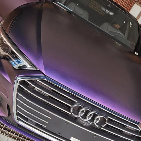 TOPCAR Matte Chameleon Dark Reddish Purple Vinyl Wrap Film