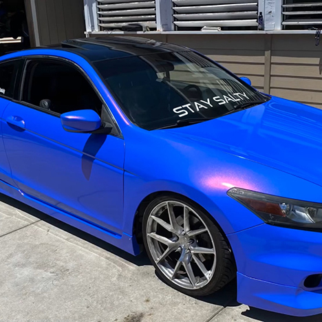 TOPCAR Glossy Chameleon Blue Red Vinyl Wrap Film