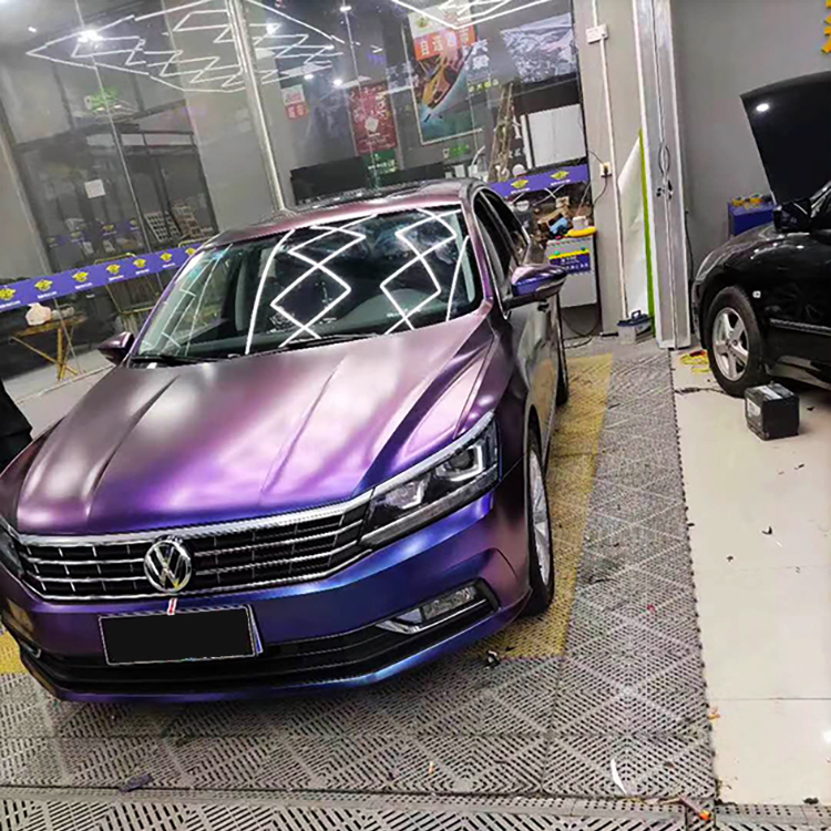 TOPCAR Matte Chameleon Dark Reddish Purple Vinyl Wrap Film