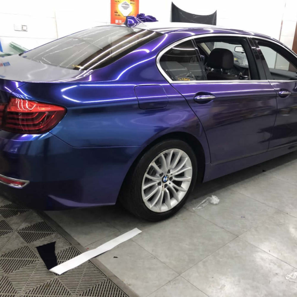 TOPCAR Glossy Chameleon Blue Purple Vinyl Wrap Film