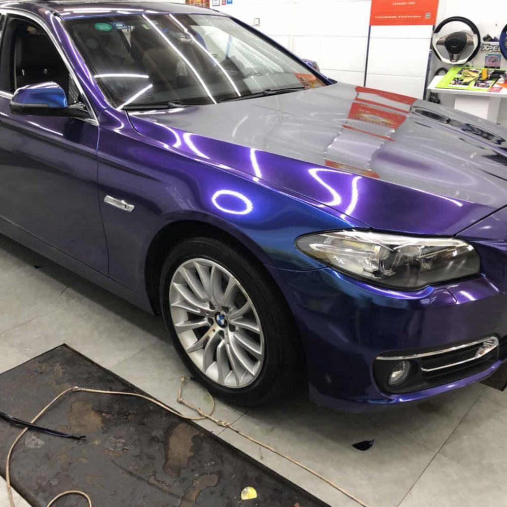 TOPCAR Glossy Chameleon Blue Purple Vinyl Wrap Film