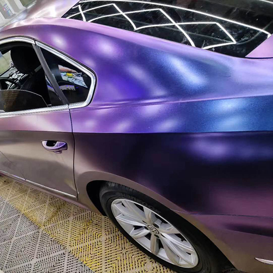 TOPCAR Matte Chameleon Dark Reddish Purple Vinyl Wrap Film