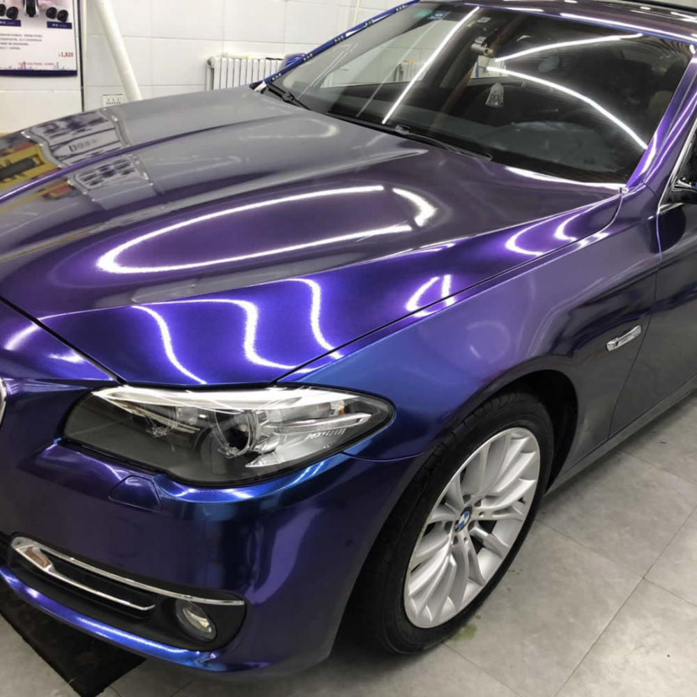 TOPCAR Glossy Chameleon Blue Purple Vinyl Wrap Film