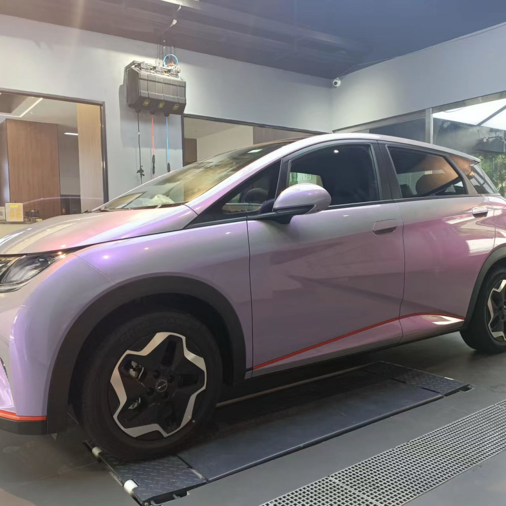 TOPCAR Magic Candy Color Flip Grey Purple Vinyl Wrap Film