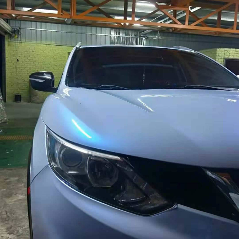TOPCAR Magic Candy Color Flip Grey Blue Vinyl Wrap Film
