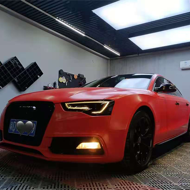TOPCAR Satin Ceramic Red Vinyl Wrap Film