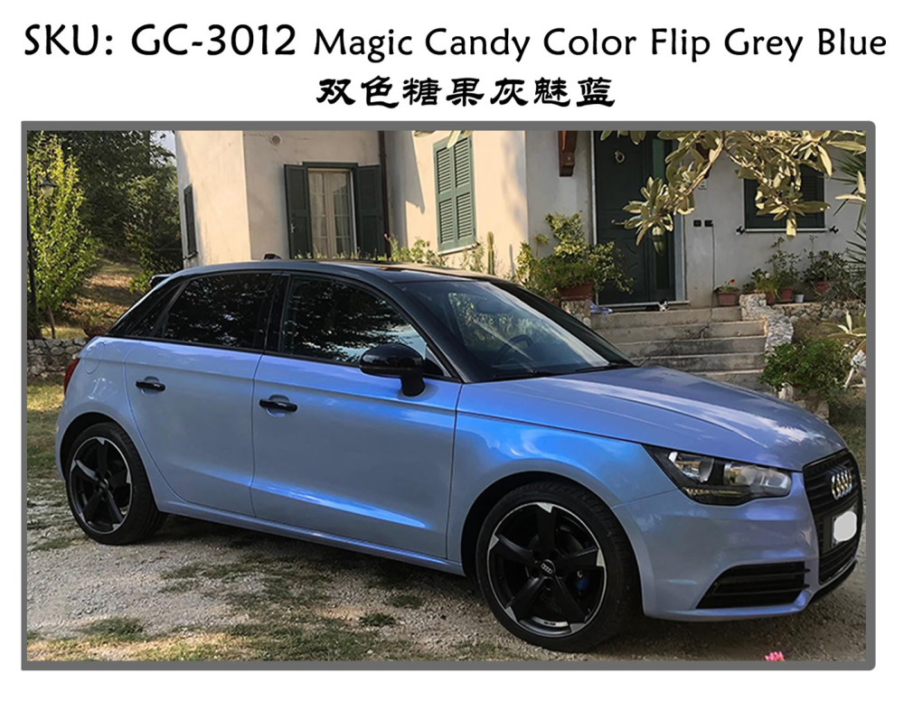 TOPCAR Magic Candy Color Flip Grey Blue Vinyl Wrap Film