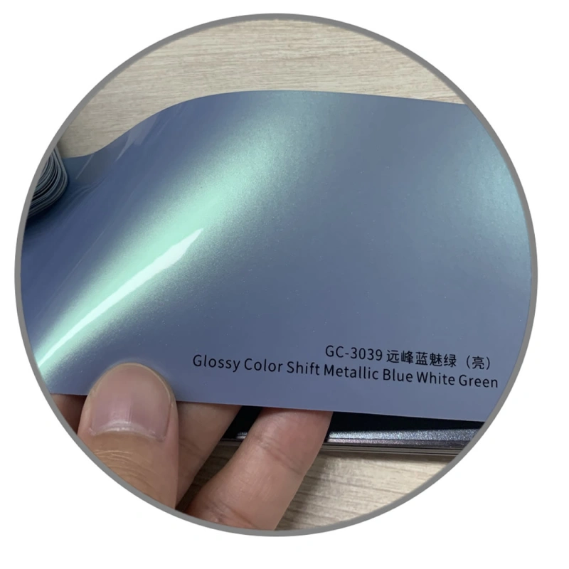 TOPCAR Glossy Color Shift Metallic Blue white Green Vinyl Wrap Film