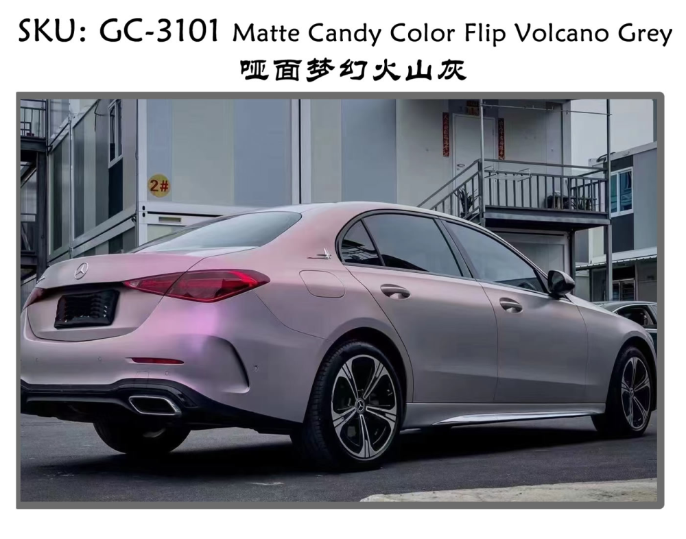 TOPCAR Matte Candy Color Flip Volcano Grey Vinyl Wrap Film