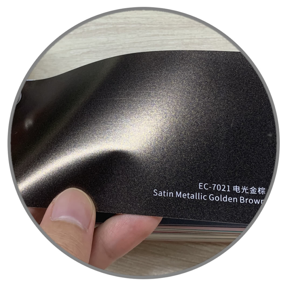 TOPCAR Satin Metallic Golden Brown Vinyl Wrap Film