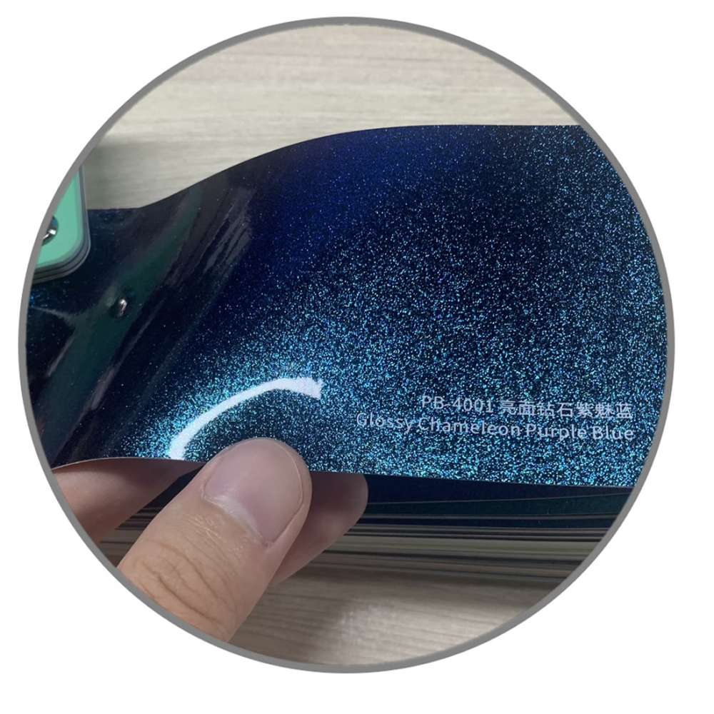 TOPCAR Glossy Chameleon Purple Blue Vinyl Wrap Film