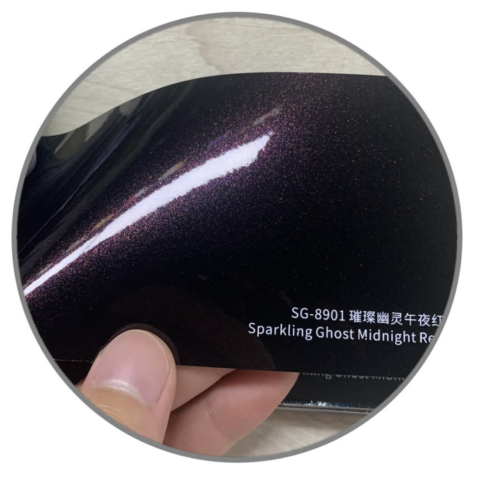 TOPCAR Sparkling Ghost Midnight Red Vinyl Wrap Film