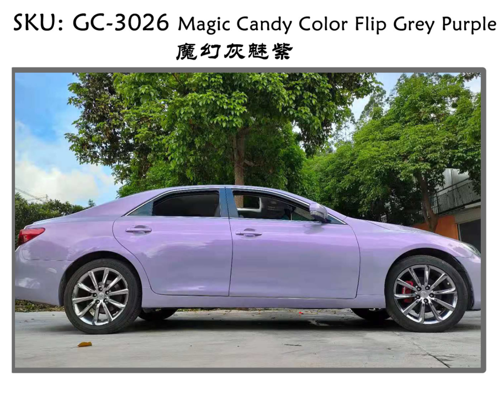 TOPCAR Magic Candy Color Flip Grey Purple Vinyl Wrap Film